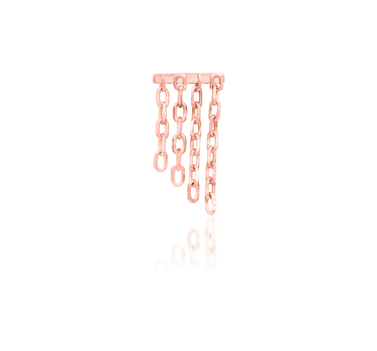 Front view of the Junipurr Jewellery Imogen threadless end in 14k rose gold with a warm polished finish.