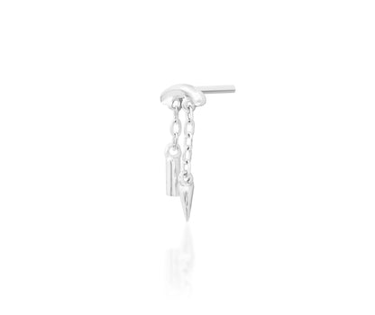 Angled perspective of Junipurr Jewellery Kian threadless end highlighting clean lines and modern design