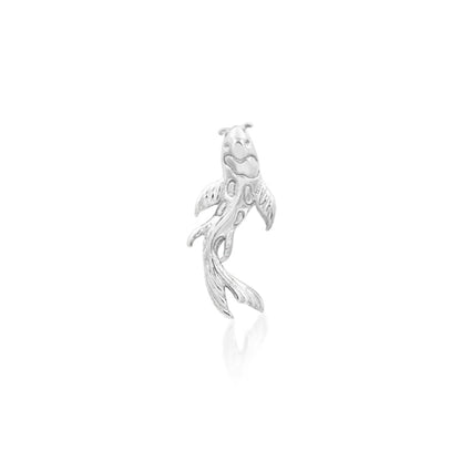 Front-facing view of the Junipurr Jewellery Koi threadless end in 14k white gold with a clean, refined finish.