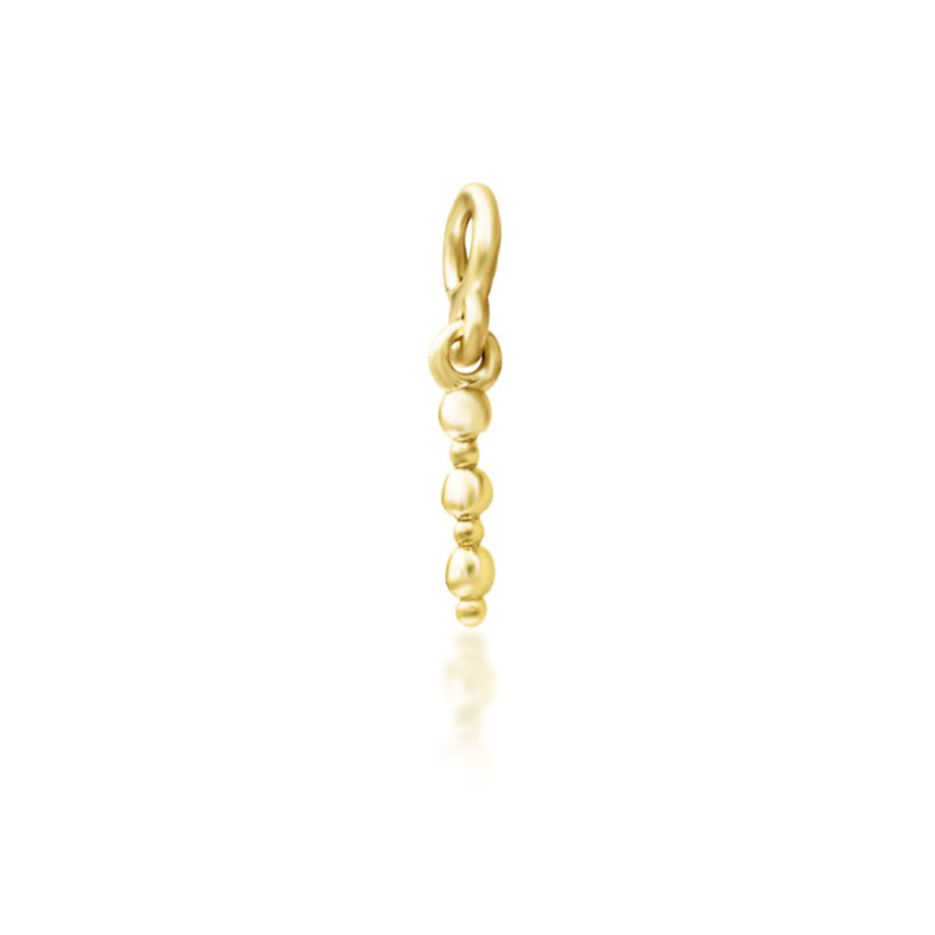 Angled view of Junipurr Jewellery Lane elongated gold threadless end highlighting sleek linear styling