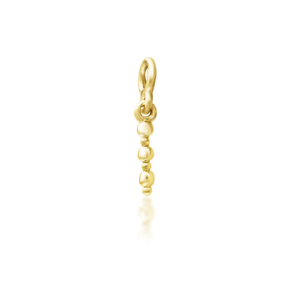 Angled view of Junipurr Jewellery Lane elongated gold threadless end highlighting sleek linear styling