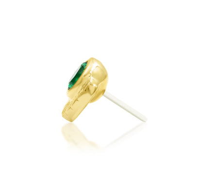 Full side profile of Junipurr Jewellery Mage threadless end showing low profile design for comfortable cartilage piercing wear