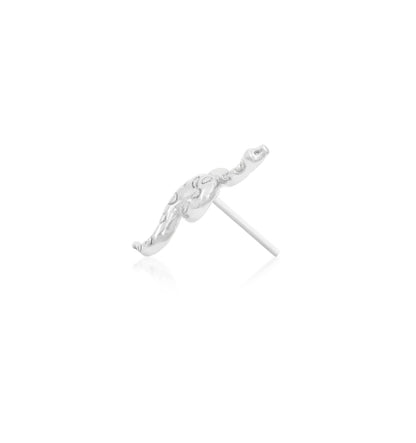 Front view of the Junipurr Jewellery Textured Snake threadless end in 14k rose gold, offering warm tones and organic texture.
