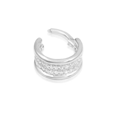 Angled view of Junipurr Jewellery Vivienne white gold clicker ring