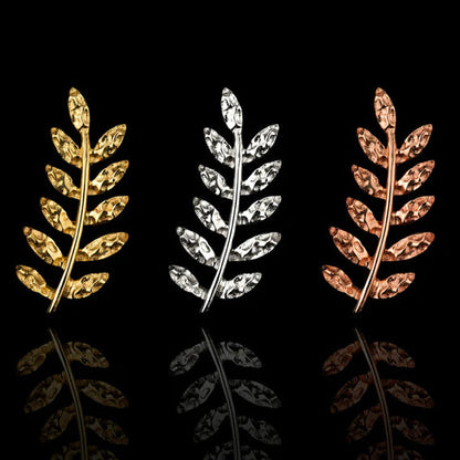 Front view of Junipurr Jewellery Willow threadless decorative end in 14k yellow gold