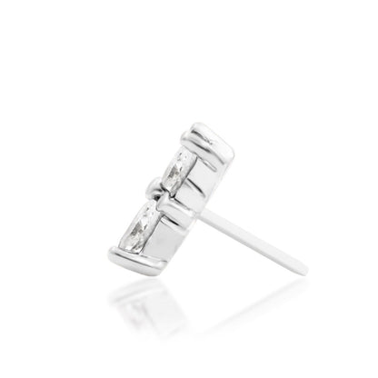 Junipurr Lilliana 14k white gold threadless end side profile with elegant floral silhouette