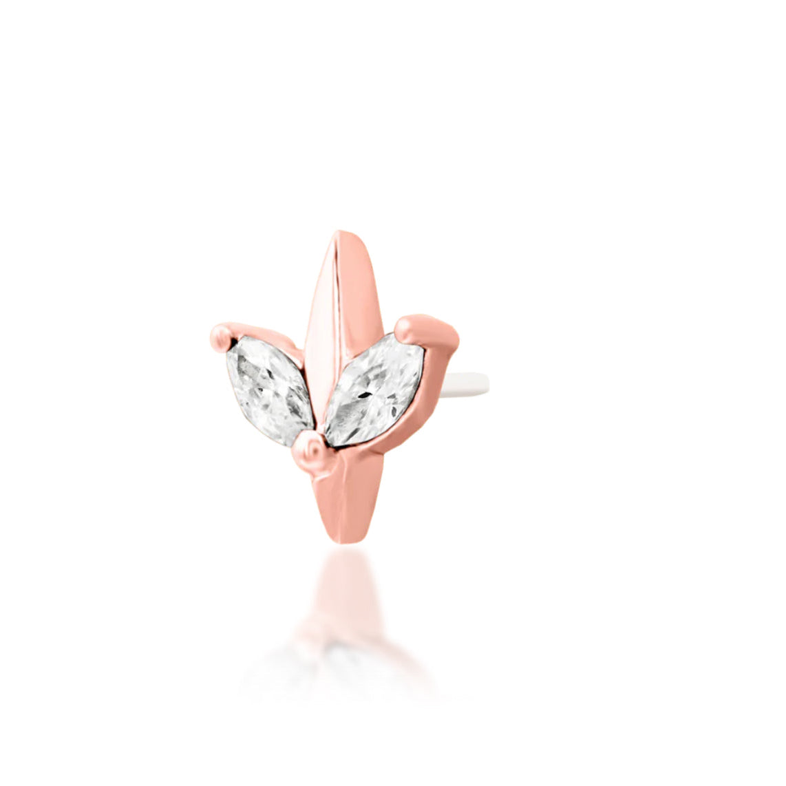 Rose gold angled view.