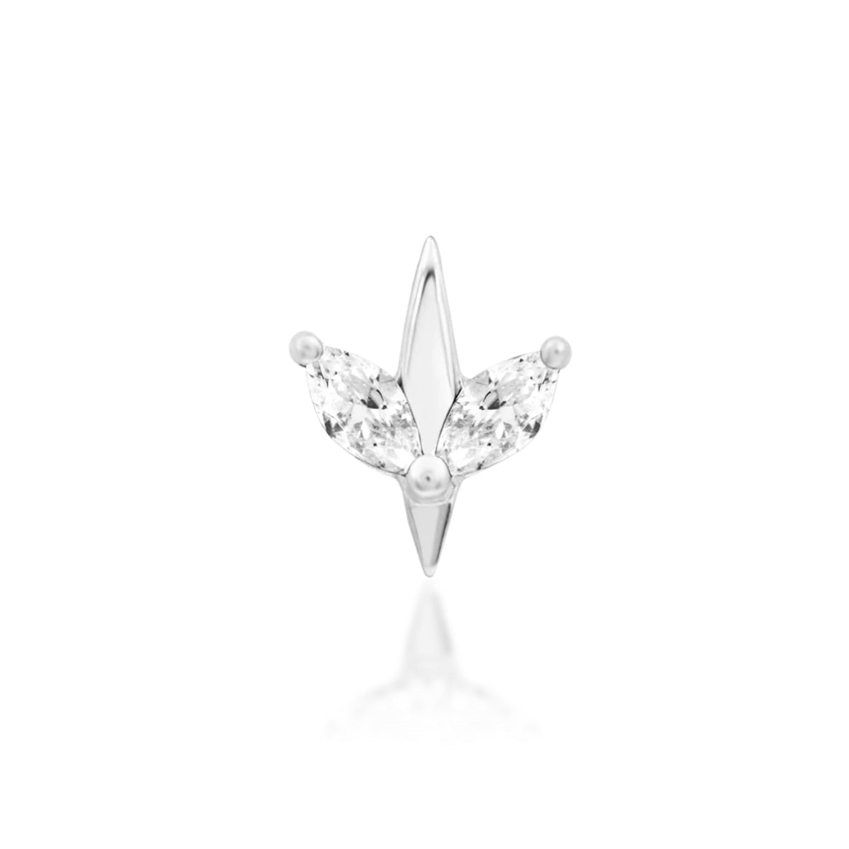 White gold White CZ symmetrical design.