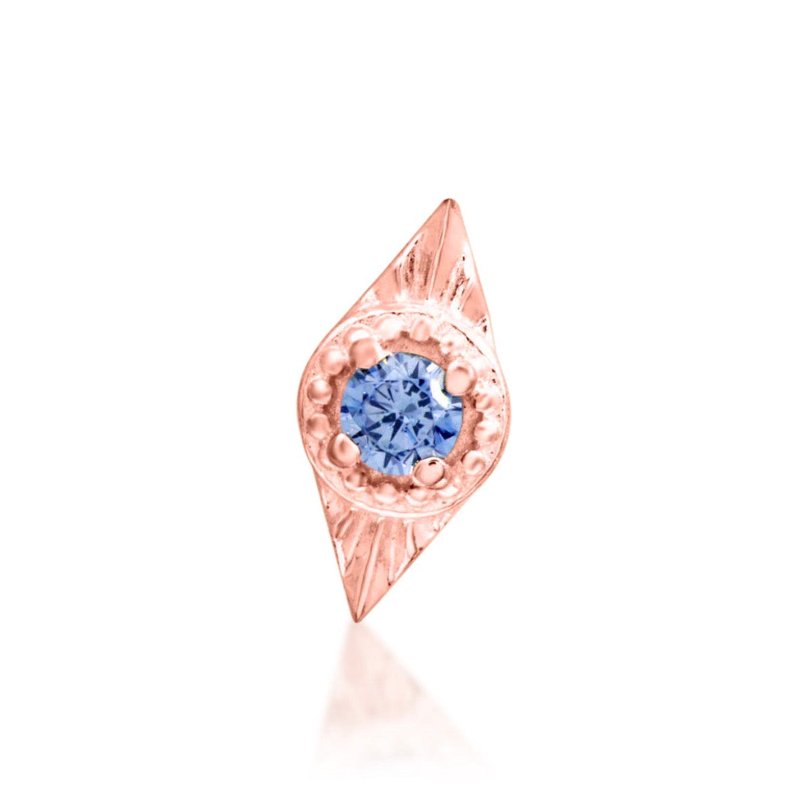 Junipurr Malaika Tanzanite Threadless End Rose Gold – Front