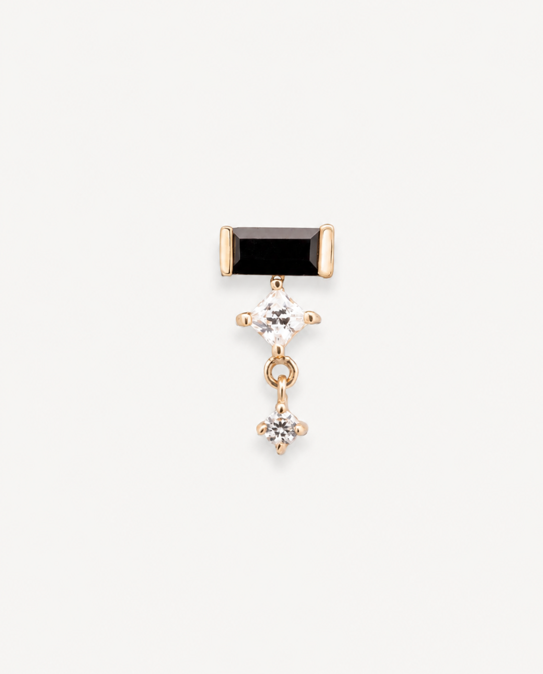 Junipurr Meria black and white CZ 14k gold jewellery from the Contrast Collection