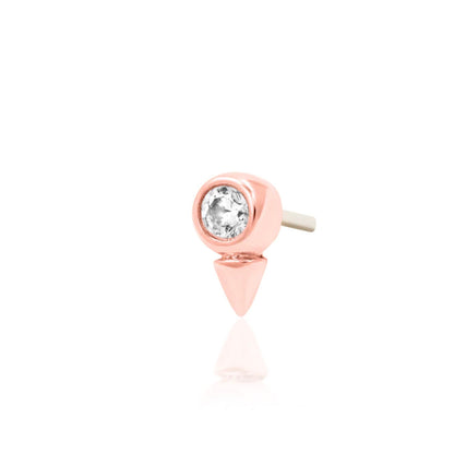 Rose gold angled view.