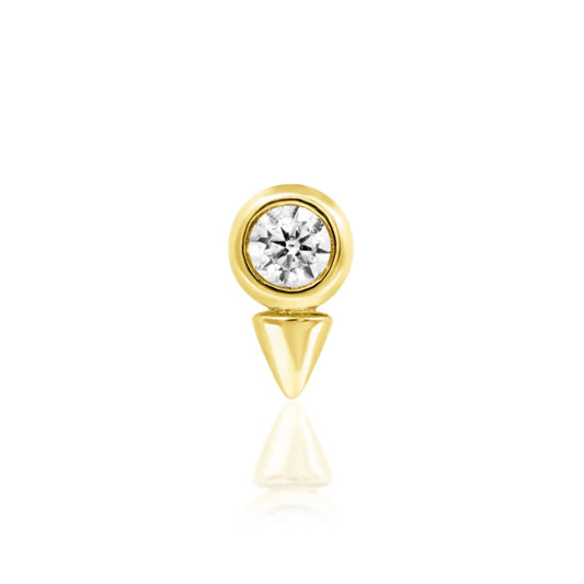 Yellow gold CZ and spike design.