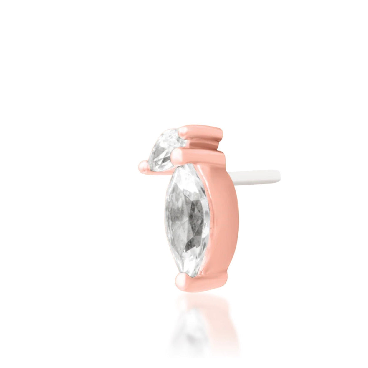 Rose gold angled view.