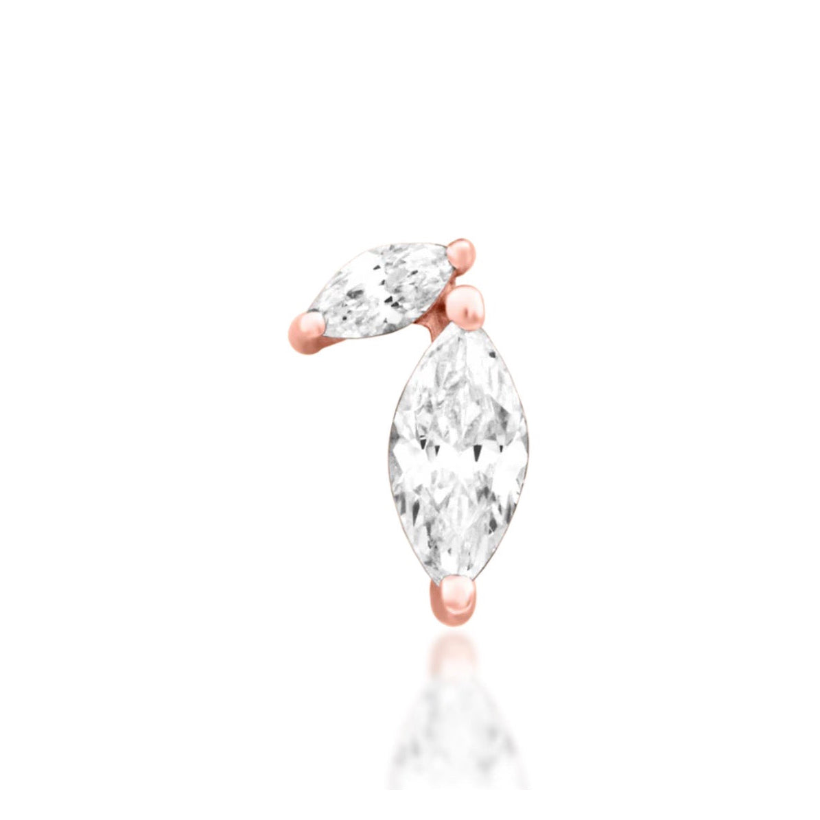 Rose gold CZ marquise duo design.