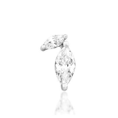 White gold CZ marquise duo design.