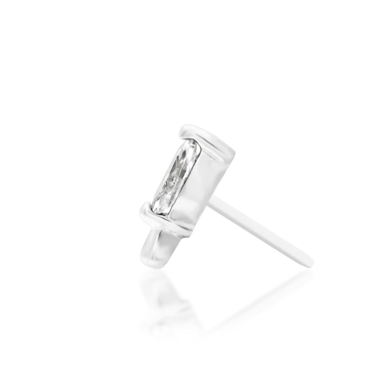 Junipurr Rana 14k white gold threadless end side profile with refined marquise design