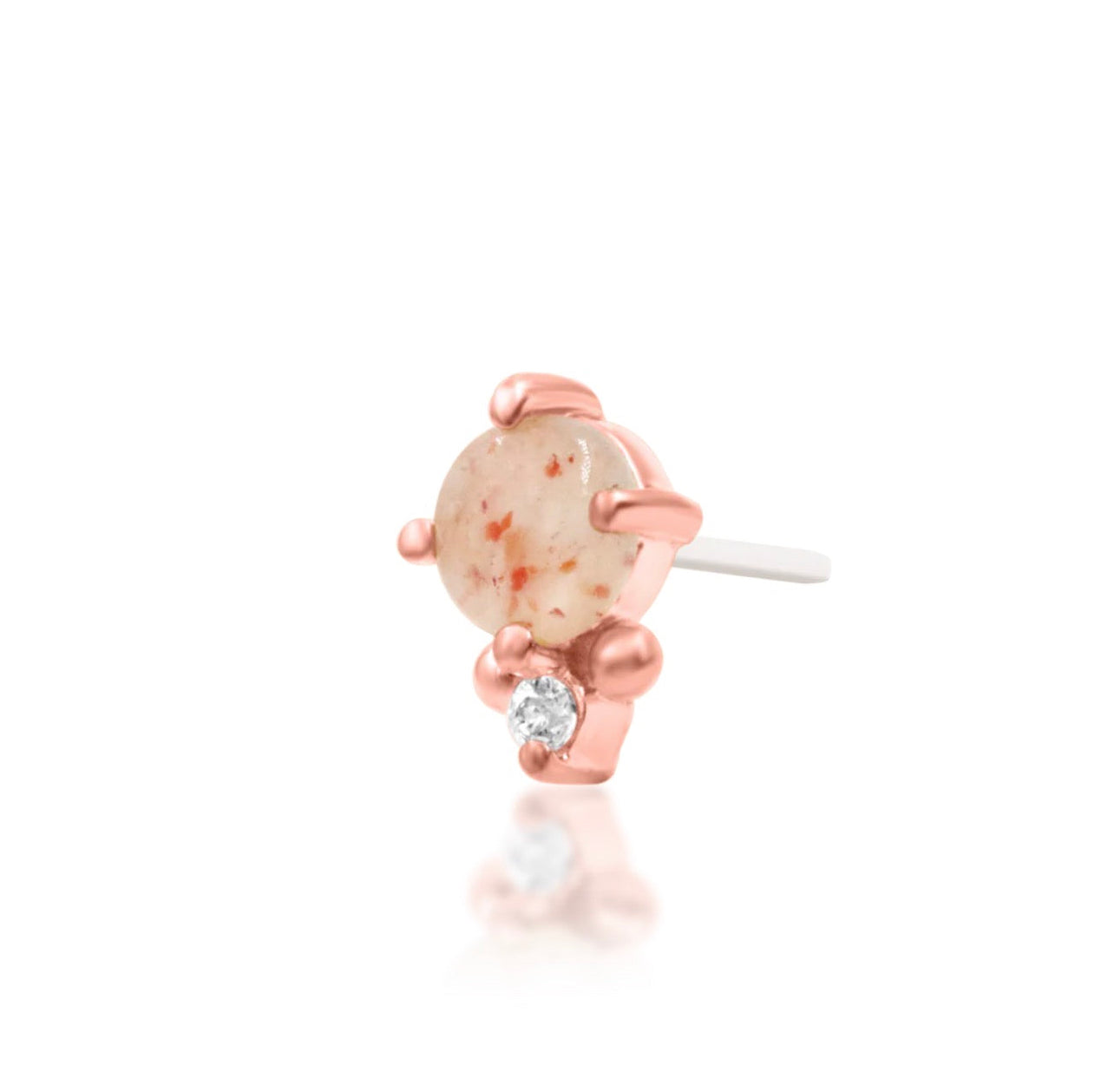 Rose gold angled view.