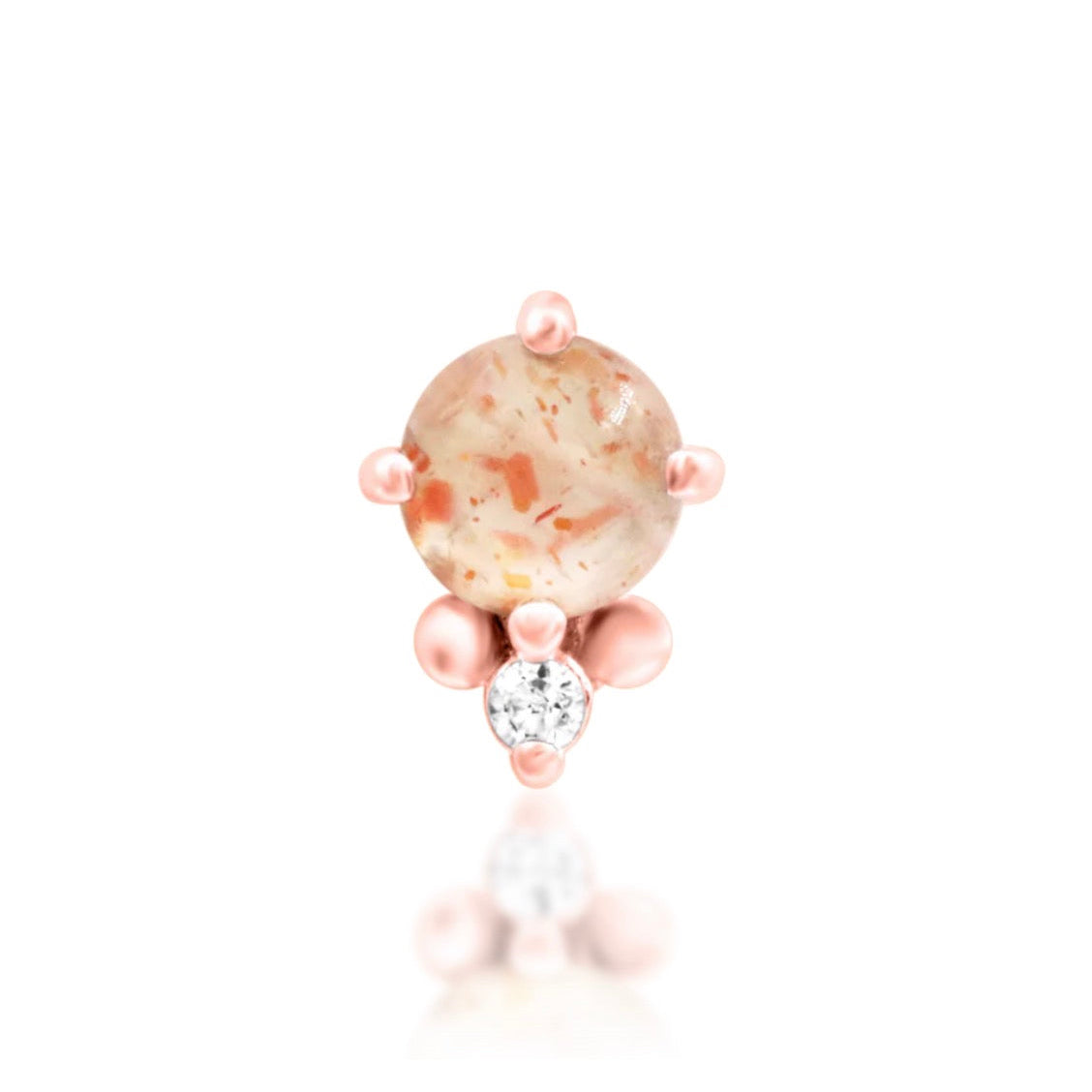 Rose gold Sunstone and White CZ design.
