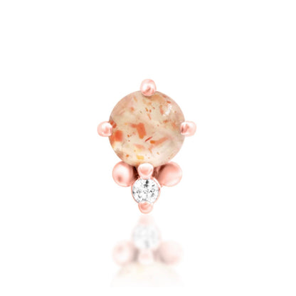 Rose gold Sunstone and White CZ design.