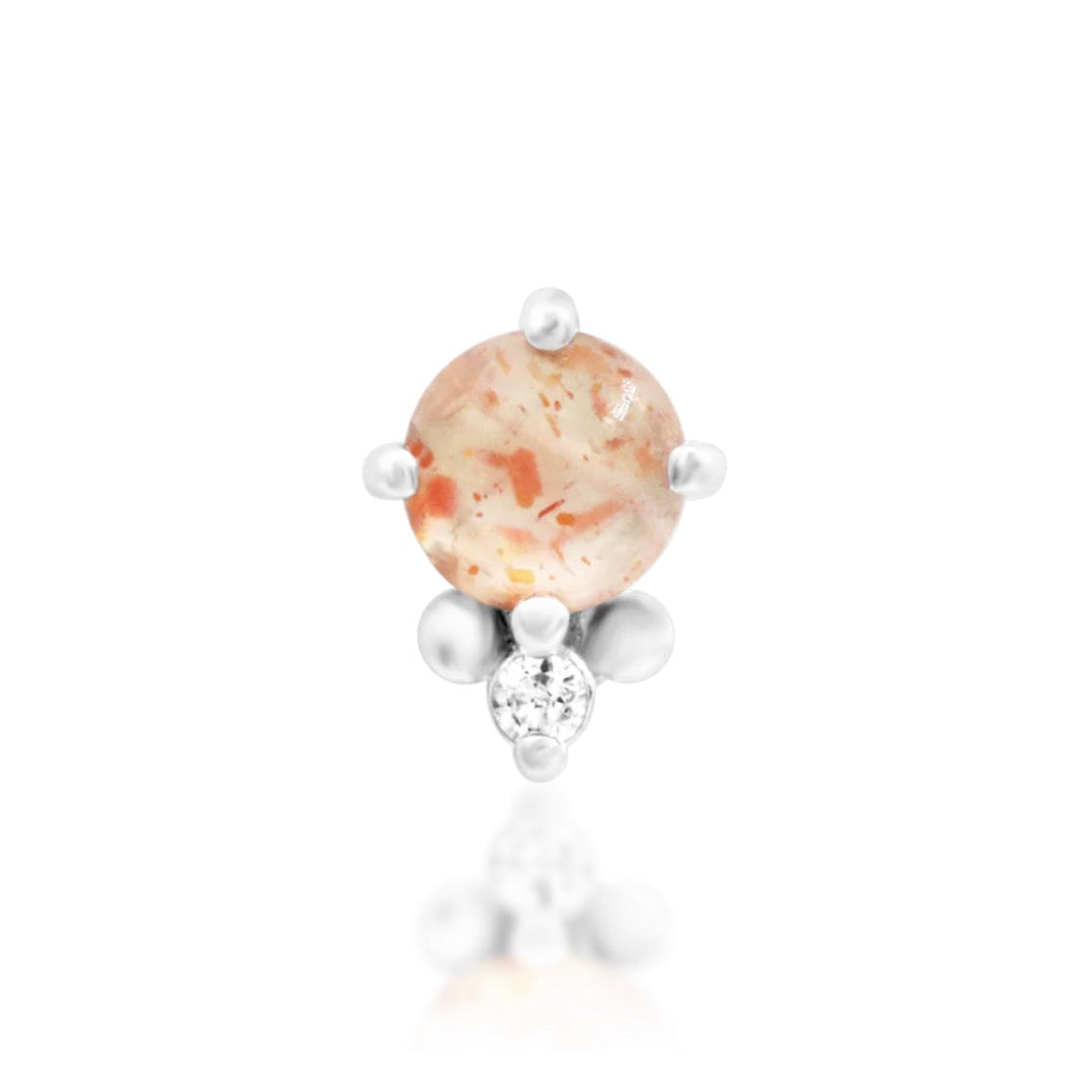 White gold Sunstone and White CZ design.