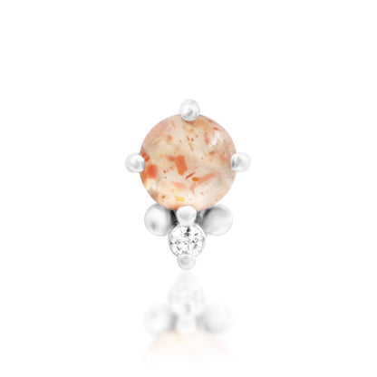 White gold Sunstone and White CZ design.