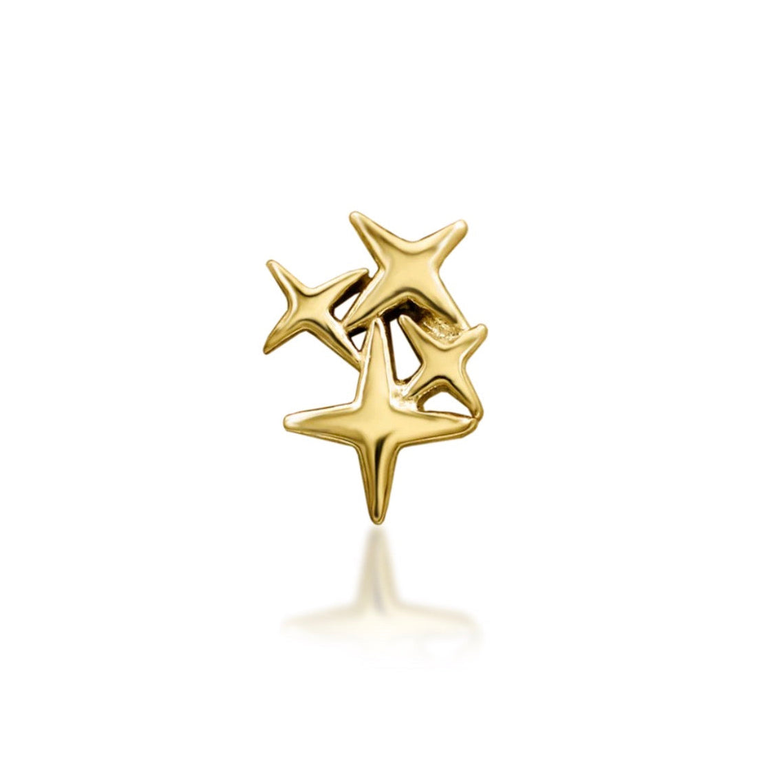 Junipurr Seeing Stars solid 14k yellow gold star threadless end for helix, flat helix, tragus, conch and lobe piercings