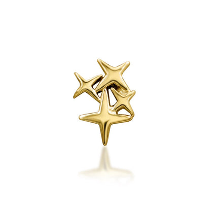 Junipurr Seeing Stars solid 14k yellow gold star threadless end for helix, flat helix, tragus, conch and lobe piercings