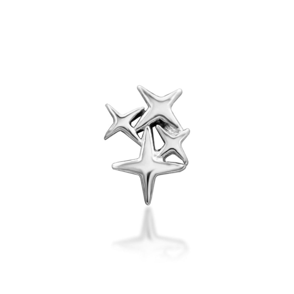 Junipurr Seeing Stars solid 14k white gold star threadless end for helix, flat helix, tragus, conch and lobe piercings