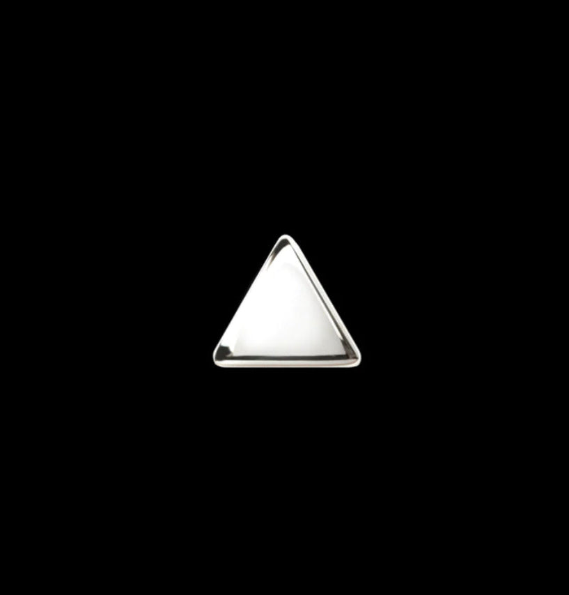 Junipurr 3mm Titanium Triangle Threadless End, mirror-polished implant-grade jewellery for lobe, helix, and cartilage piercings
