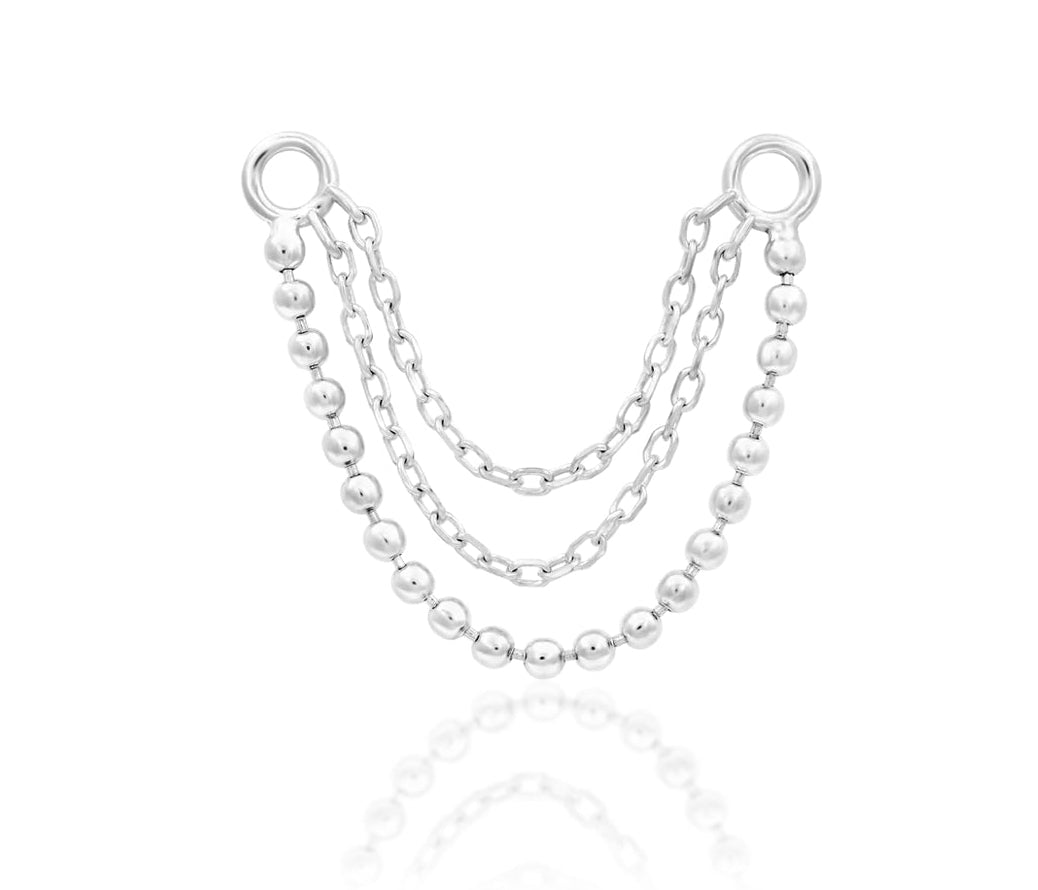 Junipurr Jewellery Triple Chain Connector | Nose Industrial Ear Piercing