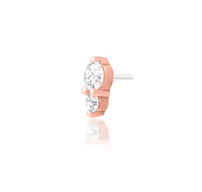 Rose gold cartilage earring designed for helix, flat, conch and lobe piercings.