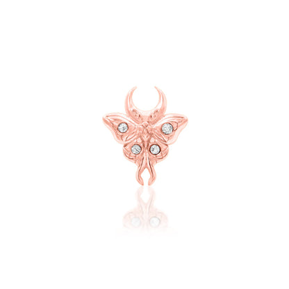 Rose gold moth cartilage earring for luxury curated ear styling.