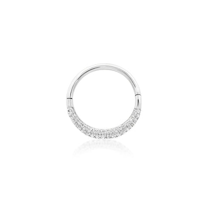 Junipurr Opulence 14k white gold pavé clicker set with cubic zirconia stones