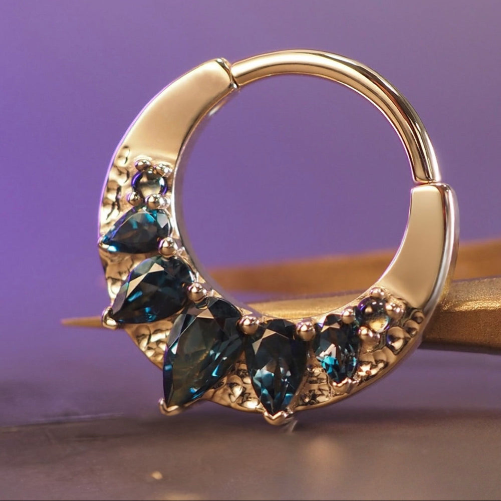 Daith piercing shown within complete ear
