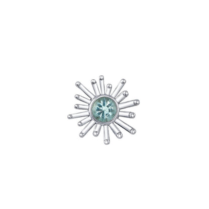BVLA Sunray 7mm white gold sunburst cartilage earring with a 2.5mm Mint Beryl centre
