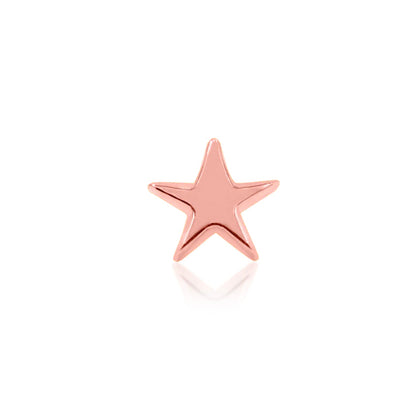 Celestial piercing jewellery in 14k rose gold featuring a polished star motif.