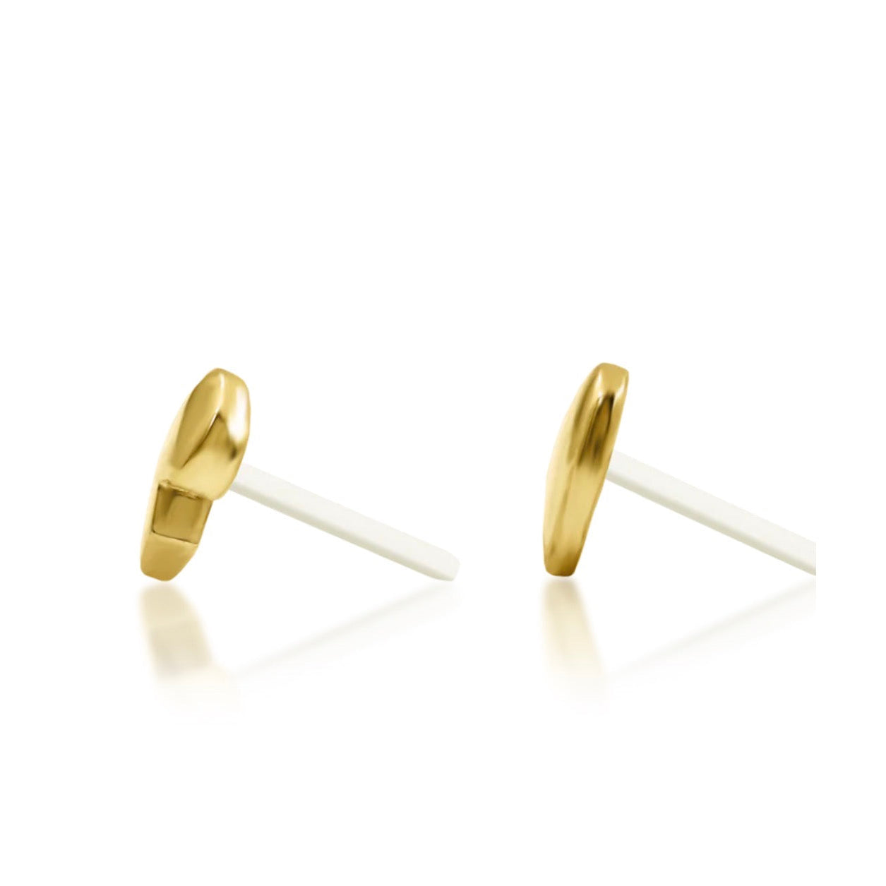 Connecting heart helix jewellery in solid yellow gold featuring two petite matching threadless ends.