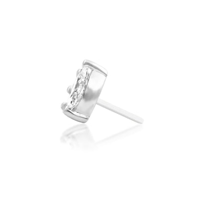 Diamond ear-curation jewellery in white gold with a refined fan of lab-grown diamonds and gold beads.