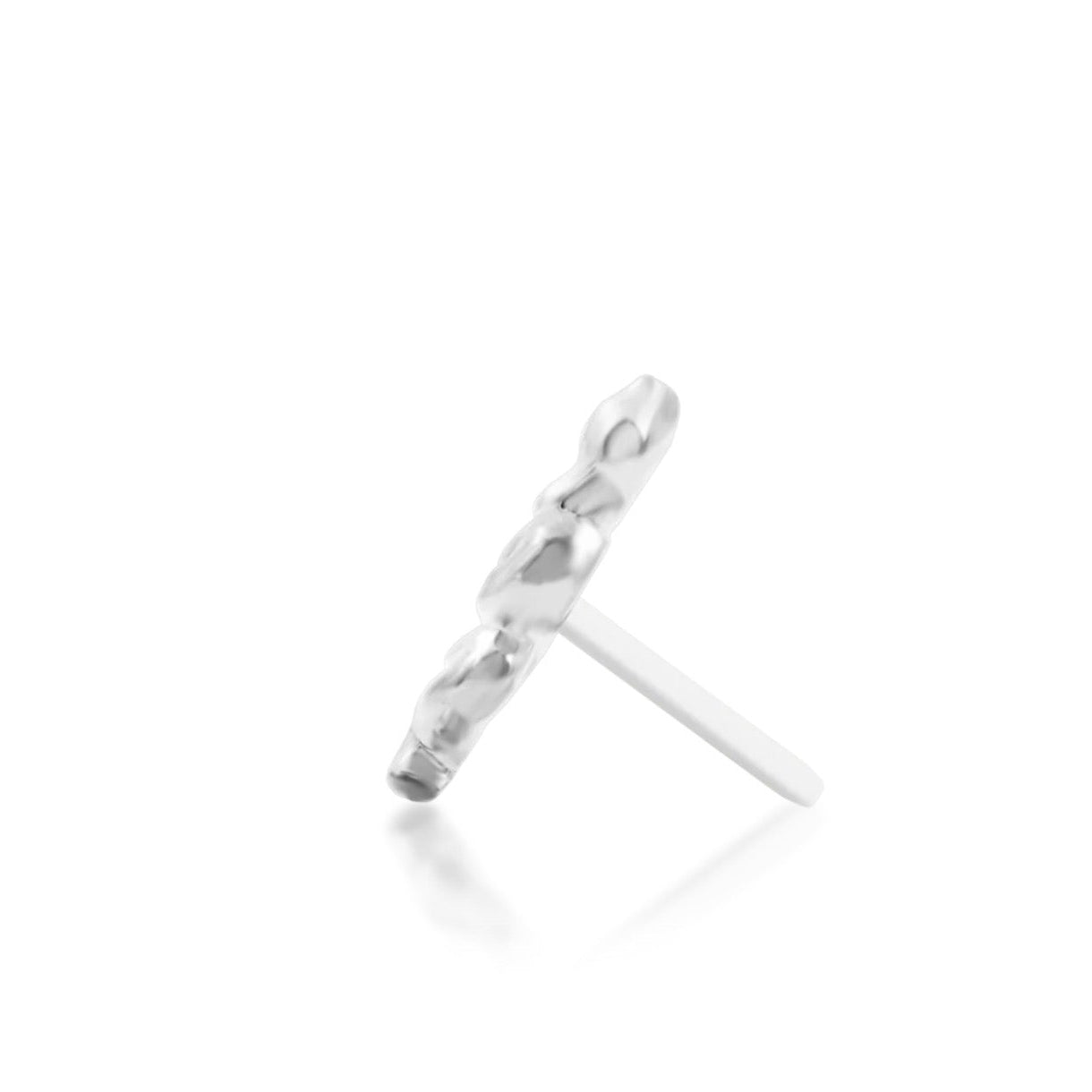 Gemstone-free snake cartilage end in polished white gold with a tightly curved design