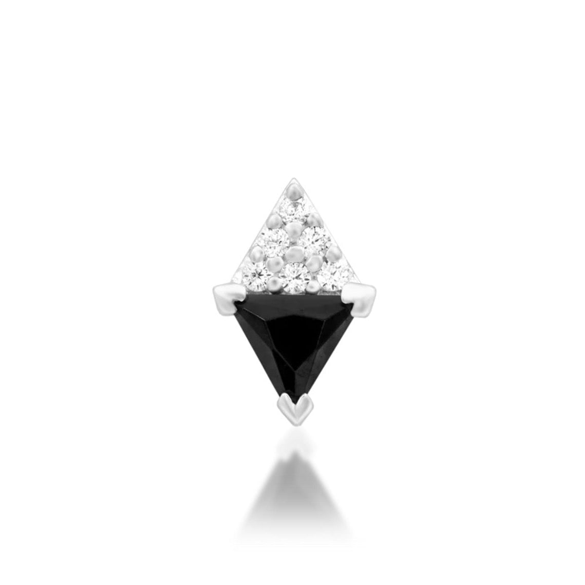     Geometric conch jewellery in 14k yellow gold with contrasting black and white CZ stones
