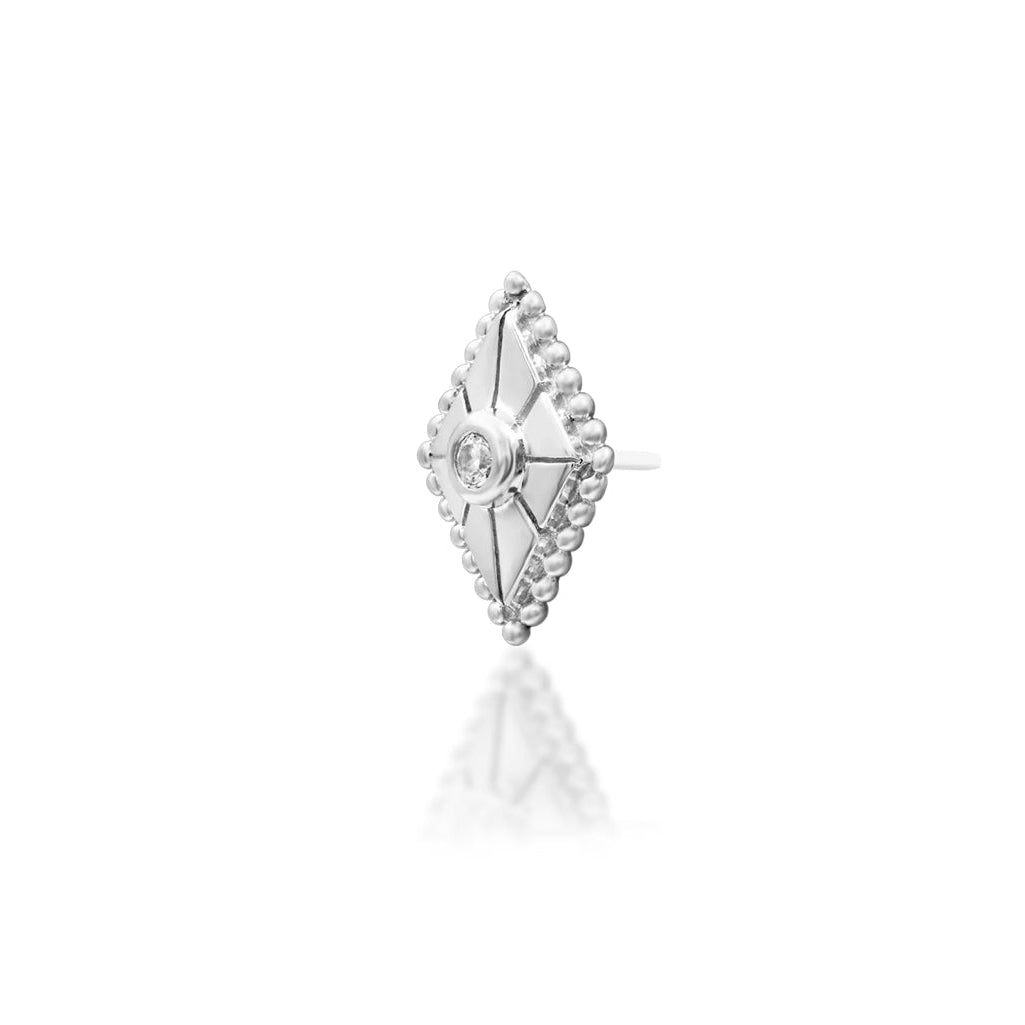     Geometric conch stud crafted in solid 14k yellow and white gold