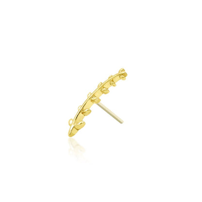 Gold leaf flat piercing jewellery featuring Junipurr Florence in polished yellow gold
