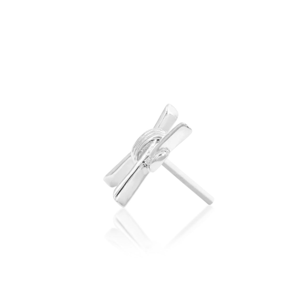     Gothic cartilage jewellery sculpted in solid 14k white gold