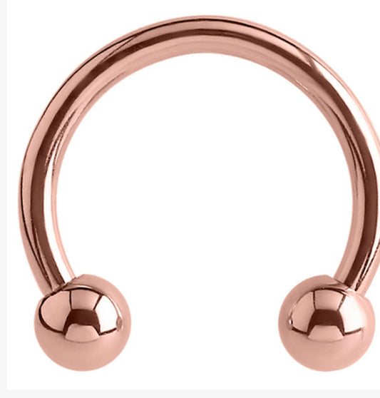 Rose Gold Titanium Circular Barbells (CBB) (Horseshoes) (Rose Gold colour PVD)