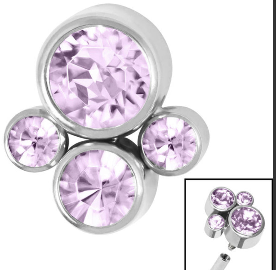 Titanium (Infinity) Bezel Set Jewelled Cluster (colour variants)