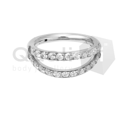 The Double Orbit Cubic Zirconia Hinged Ring