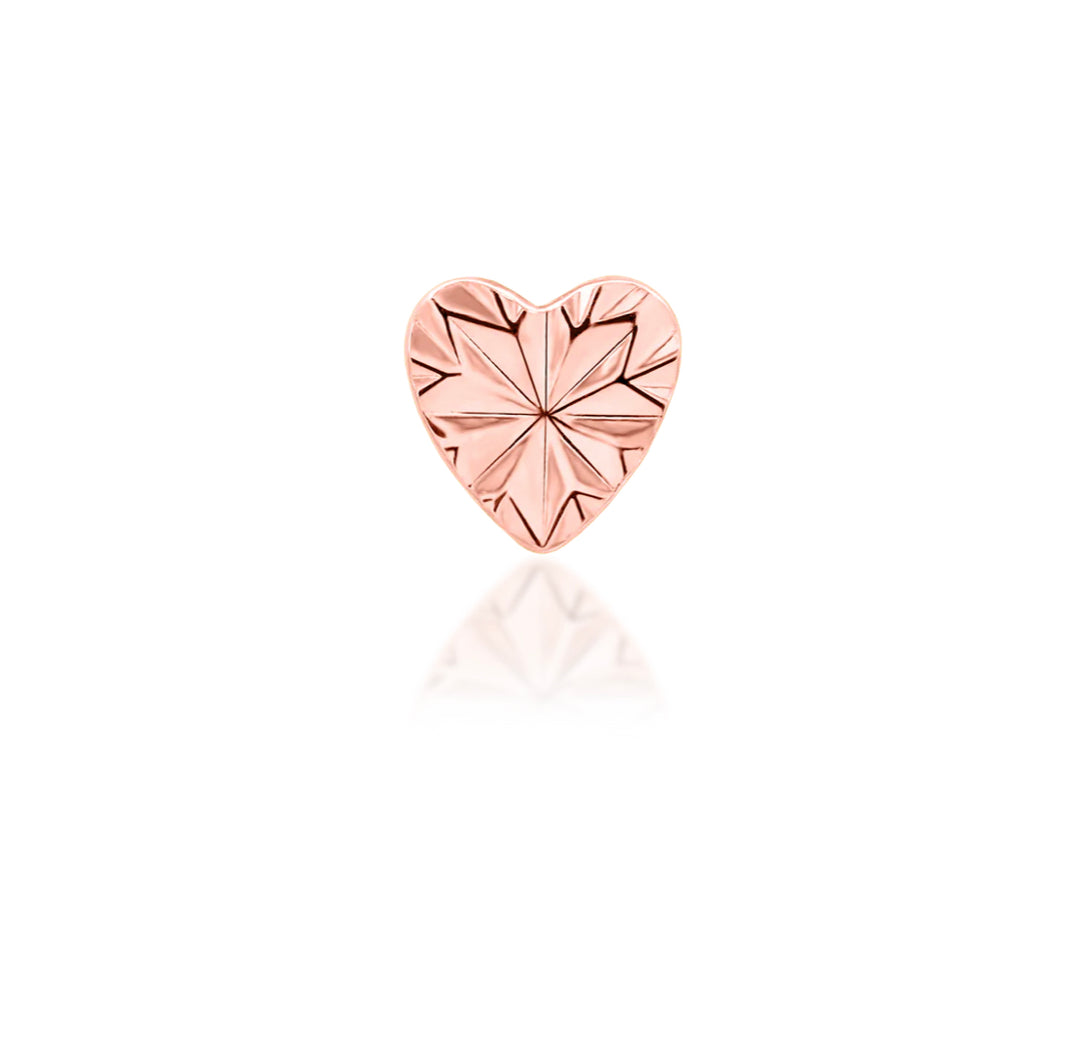 Junipurr Jewellery Laser Heart 14kt Gold Threadless End