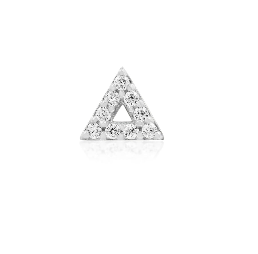 Junipurr Jewellery Gold Triangle cz Stones 14kt Gold Threadless End