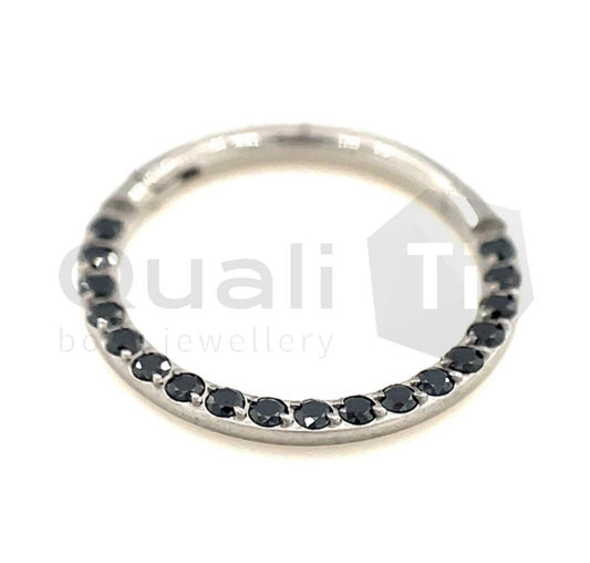 The 'Thelema' Liquorice Hinged Ring titanium