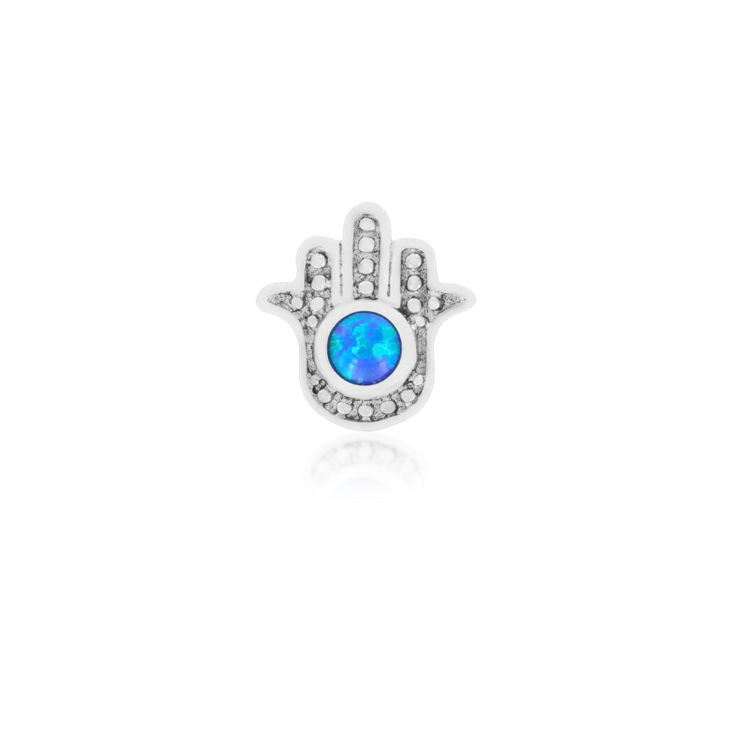 Junipurr Jewellery Blue Hamsa 14kt Threadless End